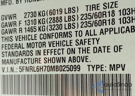 2021 Honda Odyssey Exl z USA, uszkodzony, nr VIN 5FNRL6H70MB025099